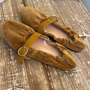 J. Crew Velvet Mary Janes/Ballet Flats